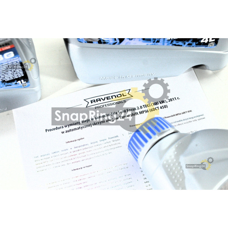 Oil change kit 6DCT450 POWERSHIFT RAVENOL INSTRUCTIONS